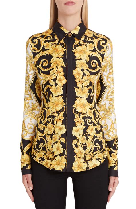 versace satin blouse|versace female shirts.